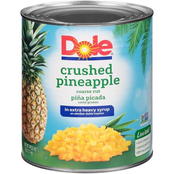 Dole Dole In Extra Heavy Syrup Crushed Pineapple #10 Can, PK6 00625